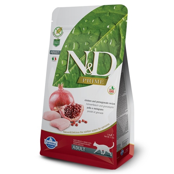 N&amp;D Cat Prime csirke&amp;gránátalma adult 300g – száraz macskatáp