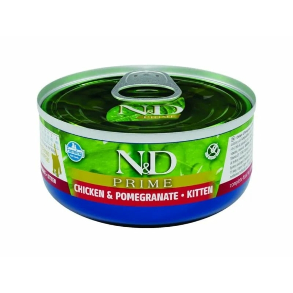 N&D Cat Prime Kitten csirke&gránátalma konzerv 70g – konzerves macskaeledel