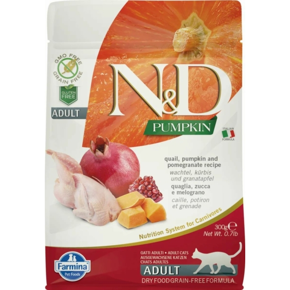N&amp;D Cat Pumpkin fürj 300g – száraz macskatáp