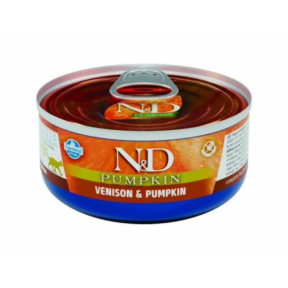 N&D Cat Pumpkin konzerv szarvas&sütőtök 80g – konzerves macskaeledel