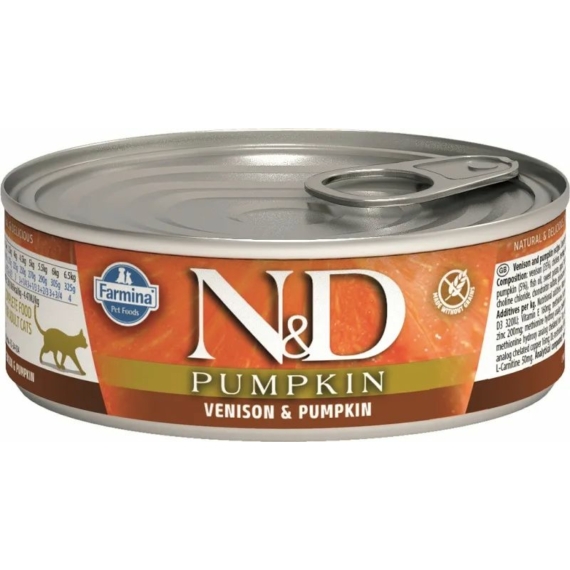 N&D Cat Pumpkin konzerv szarvas&sütőtök 80g – konzerves macskaeledel