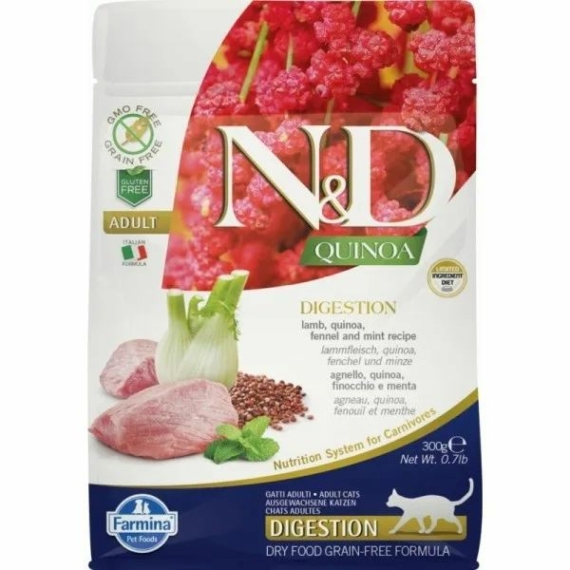 N&D Cat Quinoa Digestion bárány 300g – száraz macskatáp