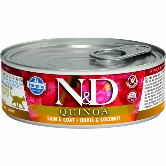 N&D Cat Quinoa konzerv fürj&kókusz 80g – konzerves macskaeledel