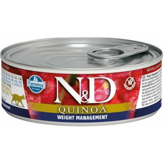 N&D Cat Quinoa konzerv weight management 80g – konzerves macskaeledel