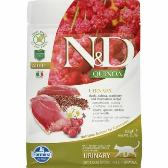 N&D Cat Quinoa Urinary kacsa 300g – száraz macskatáp