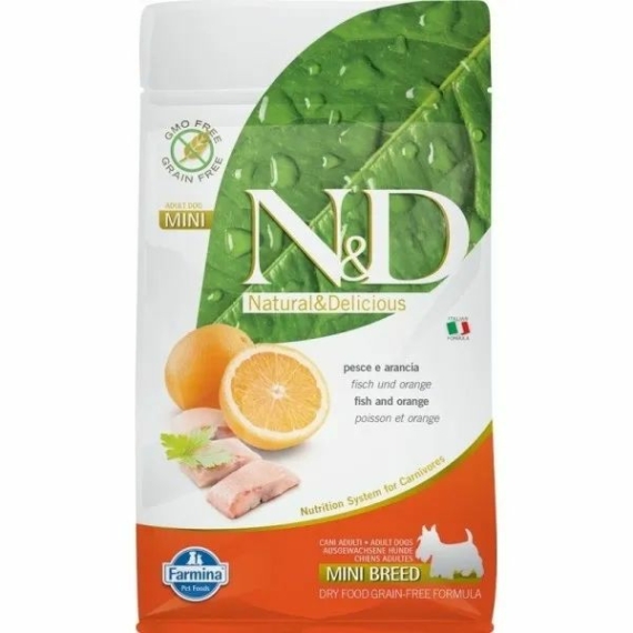 N&D Dog Grain Free hal&narancs adult mini 7kg – száraz kutyatáp