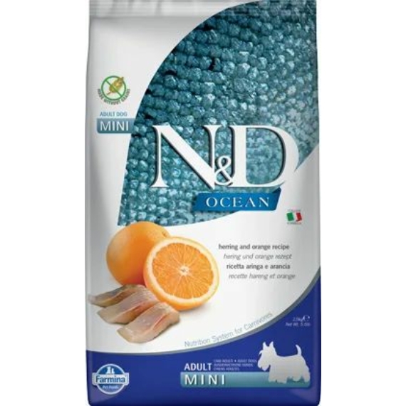 N&D Dog Ocean Adult mini hering&narancs 2,5kg – száraz kutyatáp