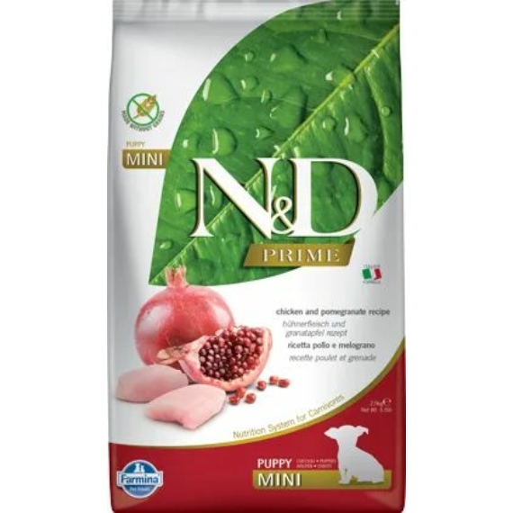 N&D Dog Prime csirke&gránátalma puppy mini 2,5kg – száraz kutyatáp