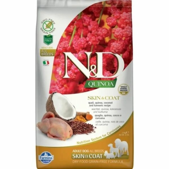 N&D Dog Quinoa Skin&coat fürj 2,5kg – száraz kutyatáp