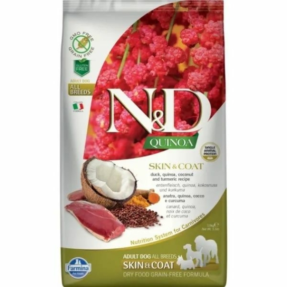 N&D Dog Quinoa Skin&coat kacsa 2,5kg – száraz kutyatáp