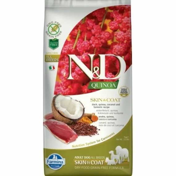 N&D Dog Quinoa Skin&coat kacsa 7kg – száraz kutyatáp
