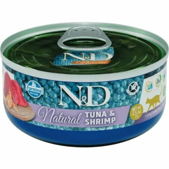 N&amp;D Ocean cat konzerv tonhal&amp;garnélarák 70g – konzerves macskaeledel