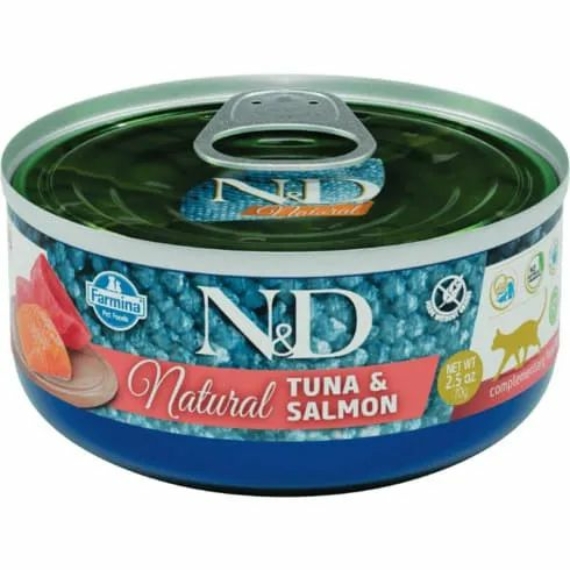 N&amp;D Ocean cat konzerv tonhal&amp;lazac 70g – konzerves macskaeledel