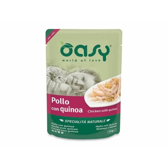 Oasy Cat Alutasak Natural Chicken&Quinoa 70g – konzerves macskaeledel