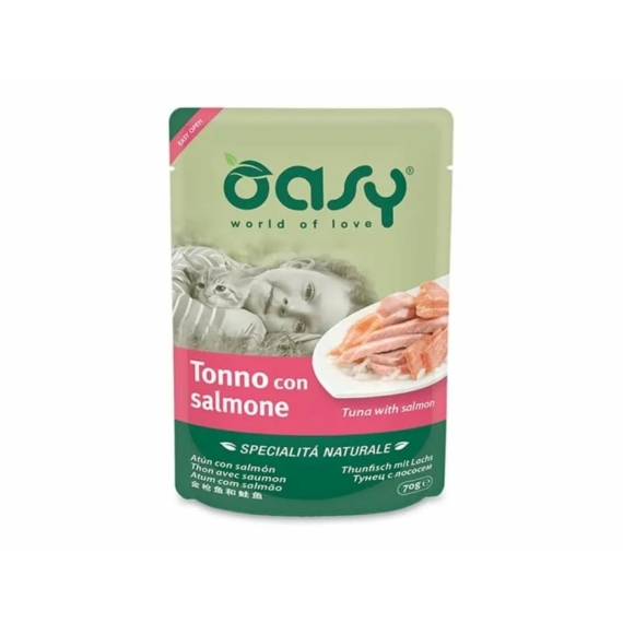 Oasy Cat Alutasak Natural Tuna&Salmon 70g – konzerves macskaeledel