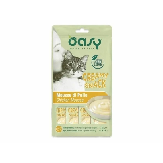 Oasy Cat Creamy Snack Chicken 4x15g – jutalomfalat kutyáknak