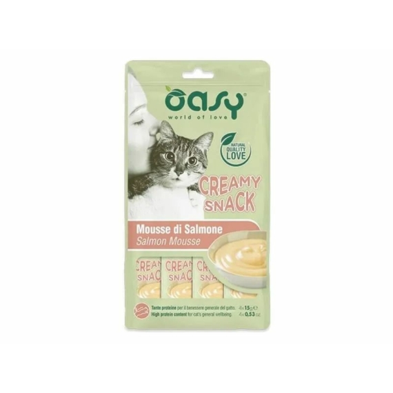 Oasy Cat Creamy Snack Salmon 4x15g – jutalomfalat kutyáknak