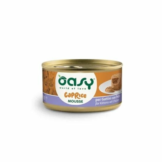 Oasy Cat Konzerv Caprice Mousse Kitten Chicken - csirkehús 85g – konzerves macskaeledel