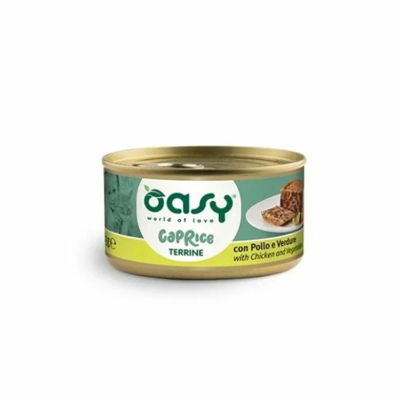 Oasy Cat Konzerv Caprice Terrine Chicken-Vegetables- csirkehús zöldség 85g – konzerves macskaeledel