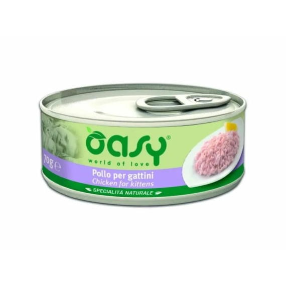 Oasy Cat Konzerv Natural Kitten Chicken 70g – konzerves macskaeledel