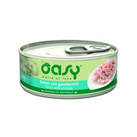 Oasy Cat Konzerv Natural Tuna&Shrimp 70g – konzerves macskaeledel
