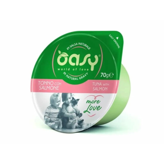 Oasy Cat Tálka More Love Tuna&Salmon 70g – konzerves macskaeledel