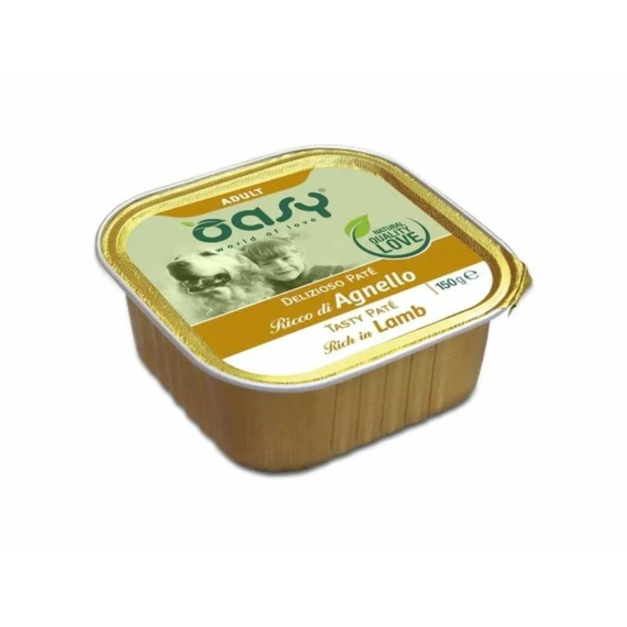 Oasy Dog Alutálka Tasty Paté Adult Lamb 150g – konzerves kutyaeledel