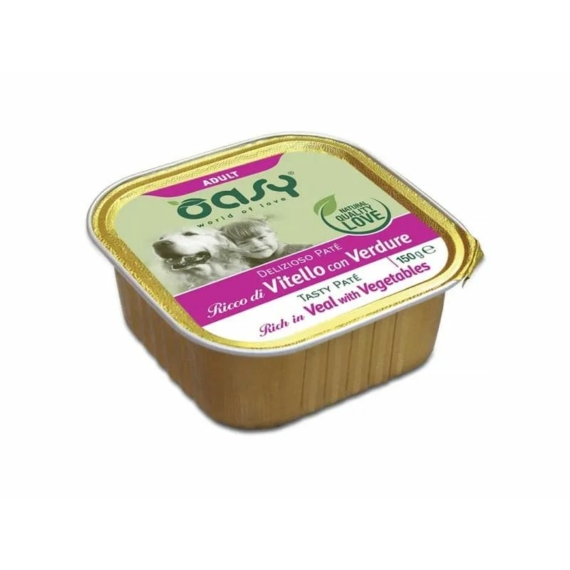 Oasy Dog Alutálka Tasty Paté Adult Veal&Vegetables 150g – konzerves kutyaeledel