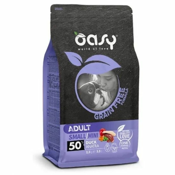 Oasy Dog GF Adult Small/Mini Duck 800g – száraz kutyatáp
