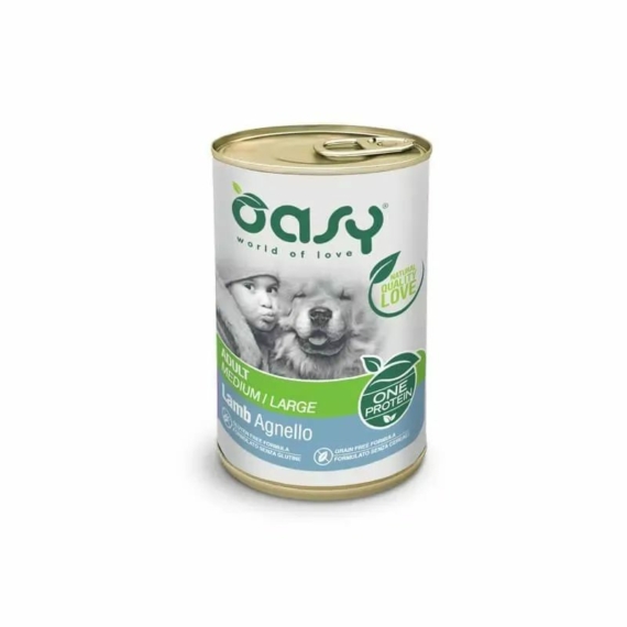 Oasy Dog Konzerv OP Adult Medium/Large Lamb 400g – konzerves kutyaeledel