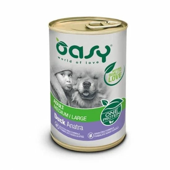 Oasy Dog Konzerv OP Adult Medium/Large Duck 400g – konzerves kutyaeledel