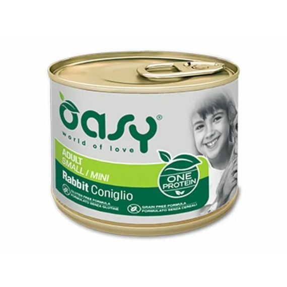 Oasy Dog Konzerv OP Adult Small/Mini Rabbit 200g – konzerves kutyaeledel