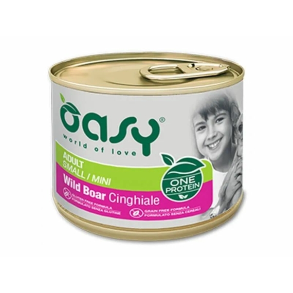 Oasy Dog Konzerv OP Adult Small/Mini Wild Boar 200g – konzerves kutyaeledel