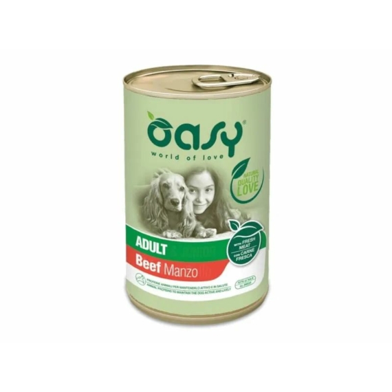 Oasy Dog Lifestage Adult paté Beef All Breeds 400g – konzerves kutyaeledel