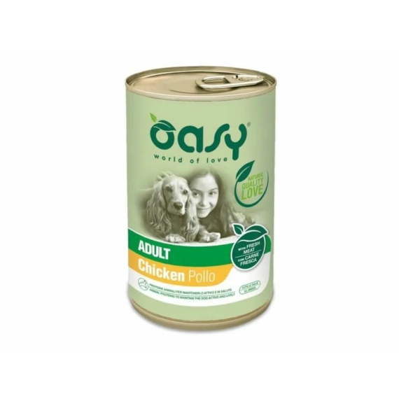 Oasy Dog Lifestage Adult paté Chicken All Breeds 400g – konzerves kutyaeledel