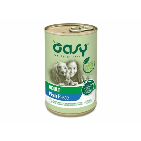 Oasy Dog Lifestage Adult paté Fish All Breeds 400g – konzerves kutyaeledel