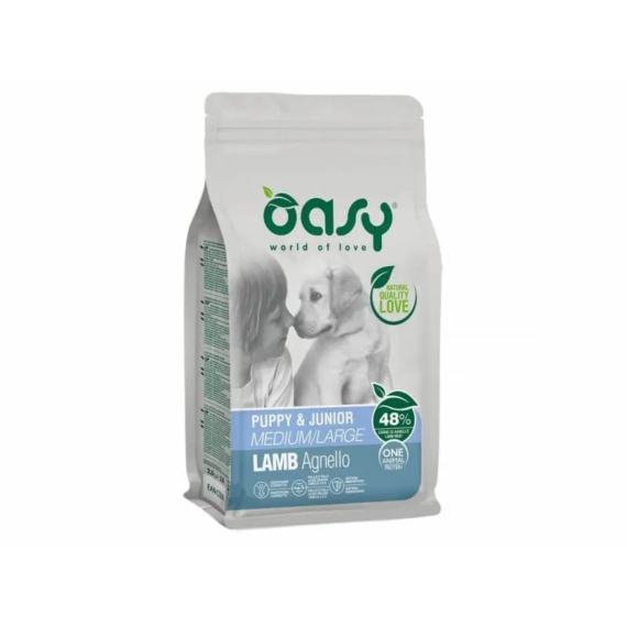 Oasy Dog OAP Puppy Medium/Large Lamb 12kg – száraz kutyatáp