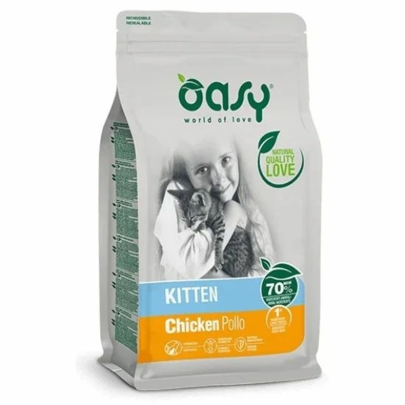 Oasy Lifestage Cat Kitten Chicken 300g – száraz macskatáp