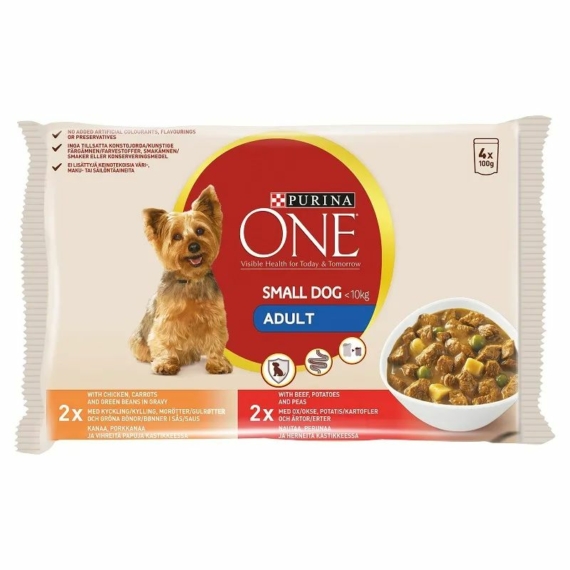 ONE Alutasak Mini Adult Dog 4x100g Szószos válogatás – konzerves kutyaeledel