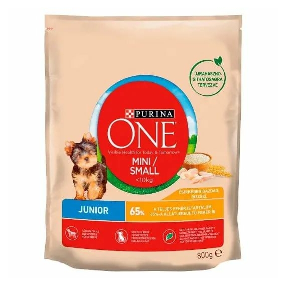 ONE Száraz Kutya Mini Junior Csirke+Rizs 800g – száraz kutyatáp
