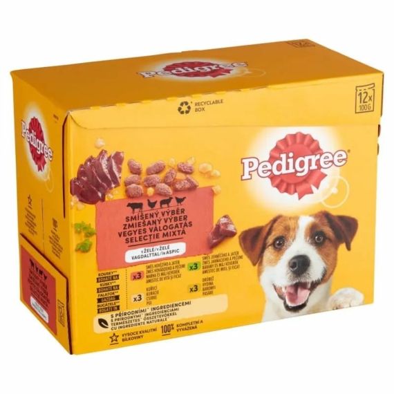 Pedigree alutas 12-pack csirke-bárány-pulyka-marha 12*100g – konzerves kutyaeledel