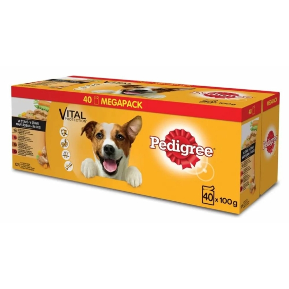 Pedigree alutasak 40-pack 40*100g marha-baromfi-bárány – konzerves kutyaeledel