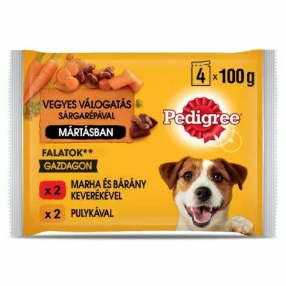 Pedigree Alutasakos 4 pack adult marha-baromfi 100g – konzerves kutyaeledel