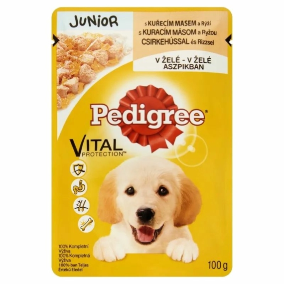 Pedigree Alutasakos Junior Csirke 100g – konzerves kutyaeledel