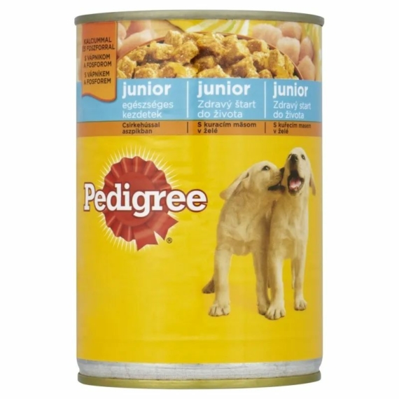 Pedigree Konzerv Junior Csirke 400g – konzerves kutyaeledel