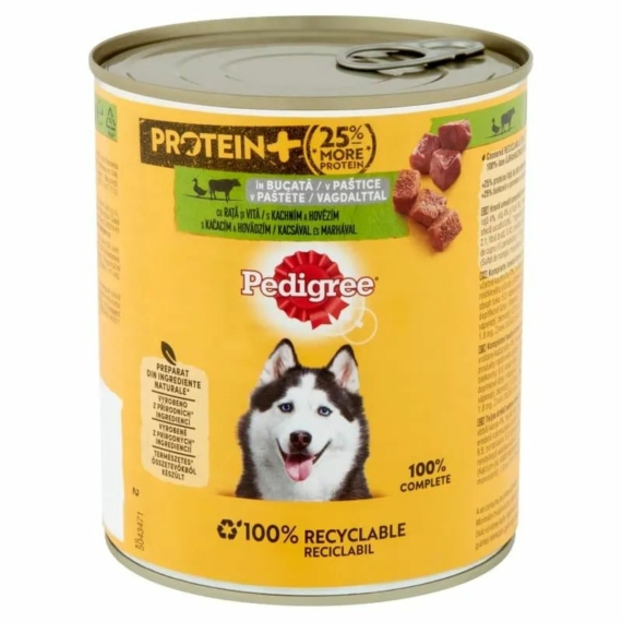 Pedigree konzerv Kacsa-marha 800g PROTEIN – konzerves kutyaeledel