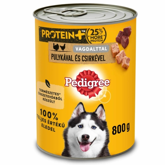 Pedigree konzerv Pulyka-csirke 800g PROTEIN – konzerves kutyaeledel