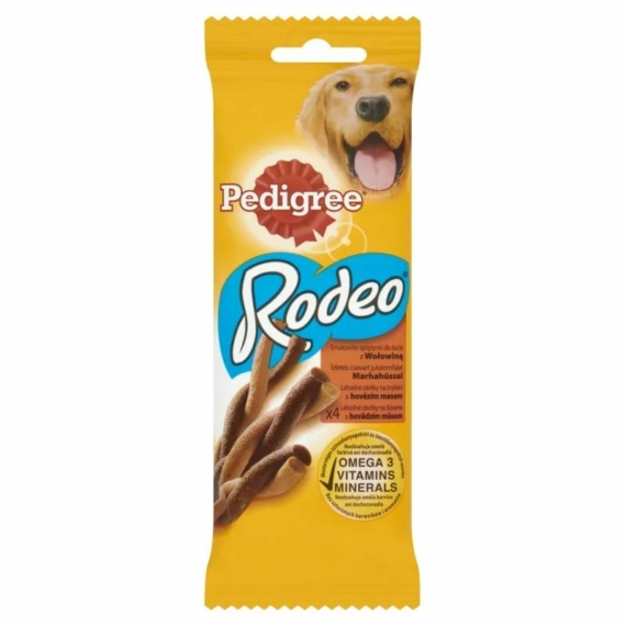 Pedigree Rodeo 70g Marhahússal – jutalomfalat kutyáknak