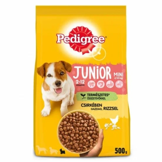 PEDIGREE száraz 500g Csirke & rizs JUNIOR MINI – száraz kutyatáp