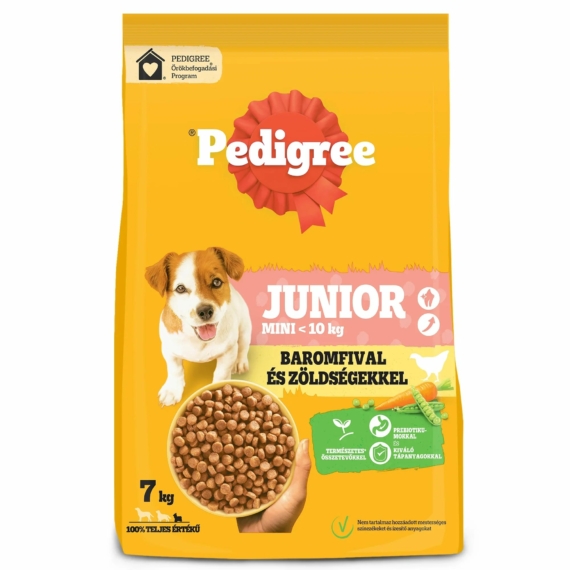 Pedigree Száraz Junior Mini Baromfi-Zöldség 7kg – száraz kutyatáp